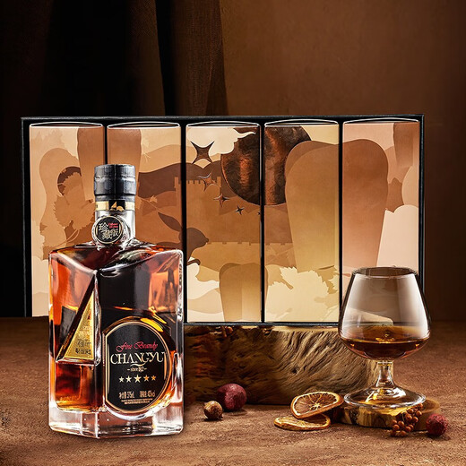 Zhangyu Collector's Edition der Fünf-Sterne-Goldmedaille Brandy 375ml*5 Geschenkbox 40-Grad Ausländer Wine High-End-Geschenkbox Geschenkparty 375 ml 5 Flaschen