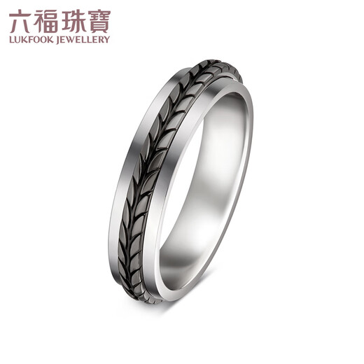 Lukfook Jewelry Platinum 950 Grass Pattern Platinum Ring Couple Ring Single Closed Ring Price EFT1P4C0103 No. 13-5.67g (including labor cost 754 yuan) Women's model