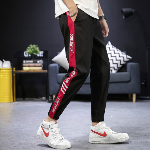 Fan Pure Foot Anti-Falten-Casual Hosen Herren-Tarnarbeitshose Klassische Straße Hosen koreanische Stil plus Vliece-verdickte Männer Mode Slim Hosen Jugendhosen Lose Hosen Herrenkleidung Hosen Herrenkleidung XH983A 9207 Rot-Dicke xxl