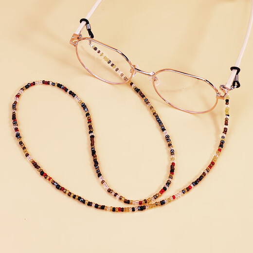 叕二啕 Glasses accessories hanging chain anti-slip glasses belt glasses retro fashion hanging neck presbyopic sunglasses chain presbyopic chain tortoiseshell color