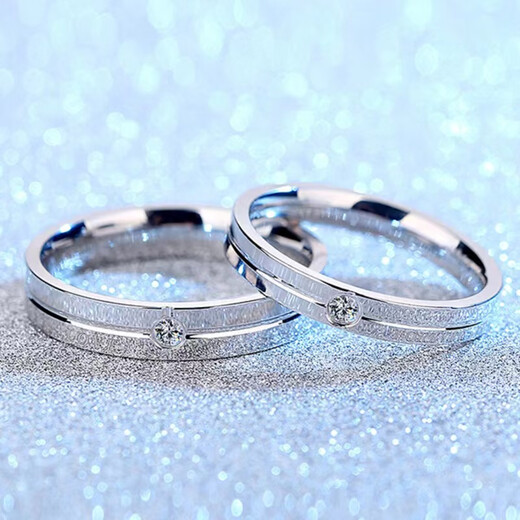 Chow Tai Sang pt950 platinum ring for a man and a woman, a couple, a platinum diamond ring, a smooth ring, a gift for his girlfriend, eternal love ring for women (need to keep silent and note the number)