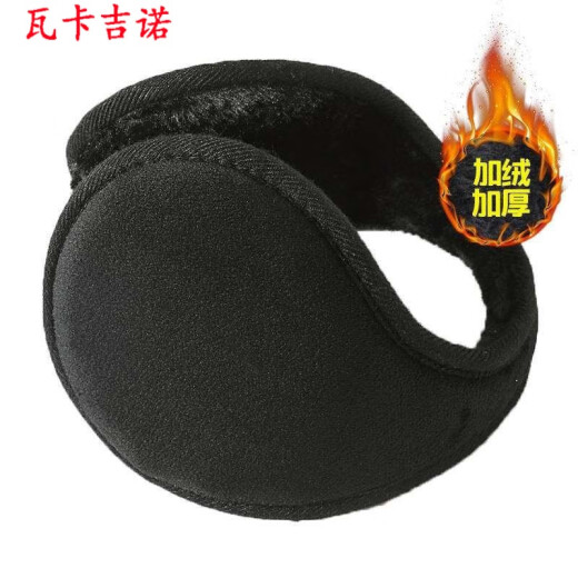 Wing-painted earmuffs, sound-isolating earmuffs, thickened and velvet, warm men's and women's earmuffs, winter student cycling black large earmuffs