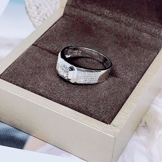 Jiajian Jewelry White 18K Gold Engagement Wedding Men's Diamond Ring GIA Loose Diamond Ring Customized Luxury Diamond Ring Men 18K Gold SI/DE GIA Diamond 50+30 Points