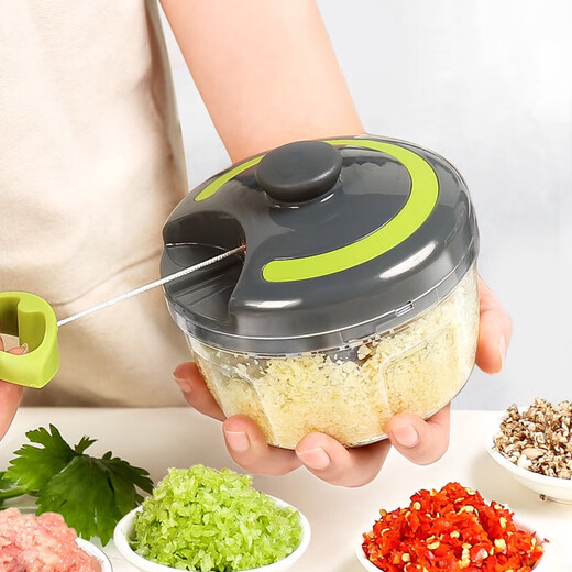 Chili pepper grinder, garlic grinder, meat grinder, garlic paste artifact, household manual meat grinder, black 900ML
