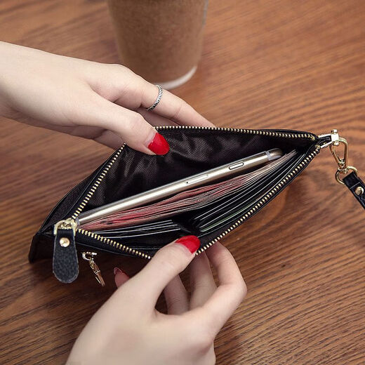 Kuqidaishu Women's Clutch Sack 2025 Summer New Thin Thin Women Bag Сумка длинная мода мода женская муфта Black