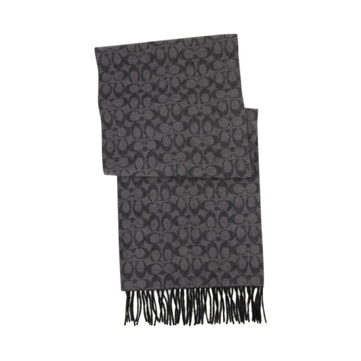 COACH [official direct supply] luxury men's scarf black wool 76057BLK