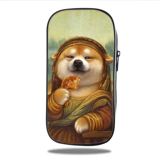 
Student assistant fun trendy canvas multi-layer pencil bag stationery box stationery bag funny cute pet dog stationery pencil bag multi-function large capacity high school junior high school primary school student fashion zipper large capacity three-layer canvas pencil bag-B14079