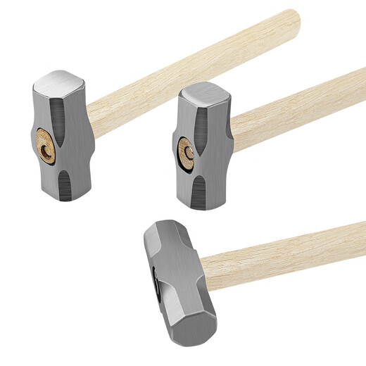 Chengzhou octagonal hammer eight-pound wooden handle heavy-duty woodworking one-piece claw hammer wall hammer iron hammer fitter masonry hammer household octagonal hammer solid wood handle 8P