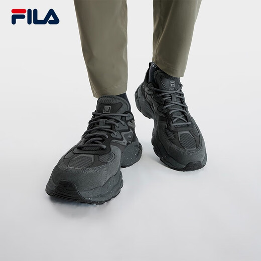 FILA fern straw shoes FERN men's shoes outdoor dad shoes casual shoes fashionable and comfortable sports shoes shade gray/black-DB 42.5
