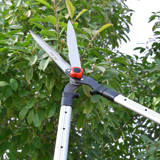 MYTEC garden shears, retractable pruning shears, lawn and hedge shears, garden pruning shears, green plant and hedge thick branch scissors, white-blade wavy fence shears, four-speed telescopic shears