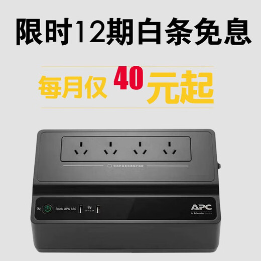 APC 施耐德 BK650M2-CH UPS不间断后备电源 群威联通晖极空间NAS 自动识别关机 电脑路由器防雷 390W