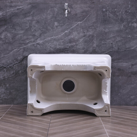 Lefit (lfte) bathroom ceramic wash mop pool balcony mop trough household Taiwan control large, medium and small mop basin courtyard mop pool 5058 basket water + faucet delivery to home