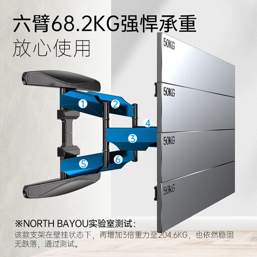 NB (ergonomic) TV Secteur mural Maloute P6 TV stand 757-L400 Télescopic stand rotatif mur de mur P65 Xiaomi Hisense Sony Samsung Skyworth Stand Universal Sp5 p65 a agrandi et épaissi 55-80 pouces adapté au modèle phare