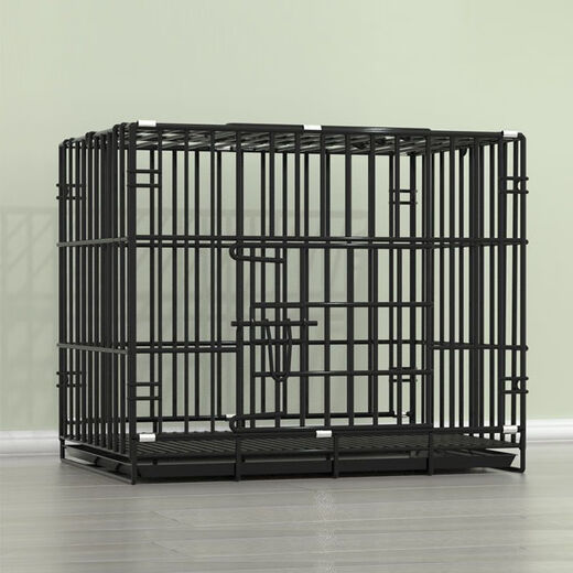 JPHZNB Large Dog Alaskan Extra Large Dog Cage Golden Retriever Samoyed Husky Small and Medium-sized Dog Teddy Bichon Dog Cage New Product Square Tube 125*80*90cm Standard (With Tray Color Random)