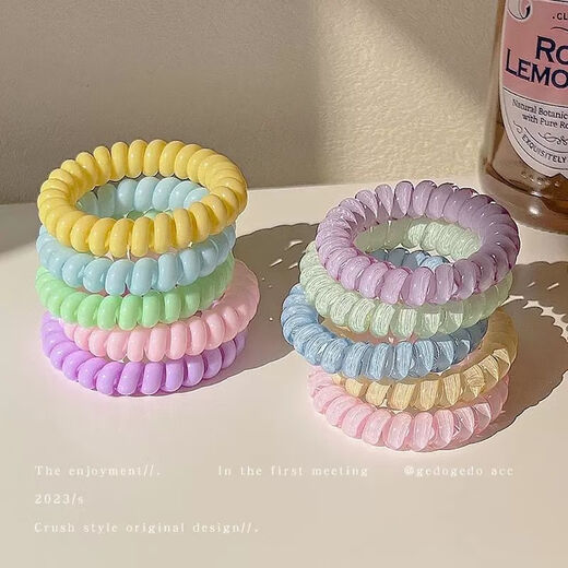 Qindu phone ring high-end sense hair rope mixed combination rubber band electric coil small fresh traceless hair tie hair rope for women mermaid blue 4 pieces