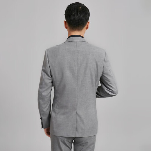 Shanghai Haoyu Suit Men's Business Formal Suit Fit Professional Wear Light Gray Two Button Wedding Suit with Mid Slit H2 Gray XL (175) Recommended 125-140Jin Jin equals 0.5 kg