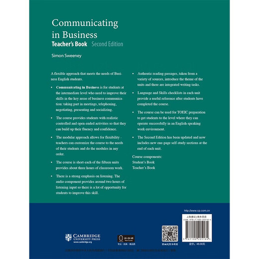 Entrega directa genuina de Jingcang a su puerta Entrega directa de Jingcang Nueva edición Libro para profesores de inglés comercial estadounidense de Cambridge (segunda edición en inglés Simon Sweeney) 9787100205184 Prensa comercial