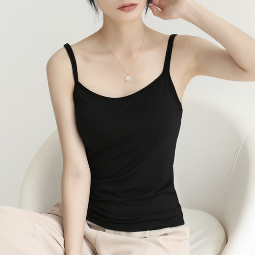 Yu Yinxue 2-teilige Hosenträgerweste für Frauen Modal Basis Dessous-Haltungshemd mit schlanker Passform und elastischer ärmellose Weste für Oberbekleidung Hosenträger x Kaffee, alle Größe