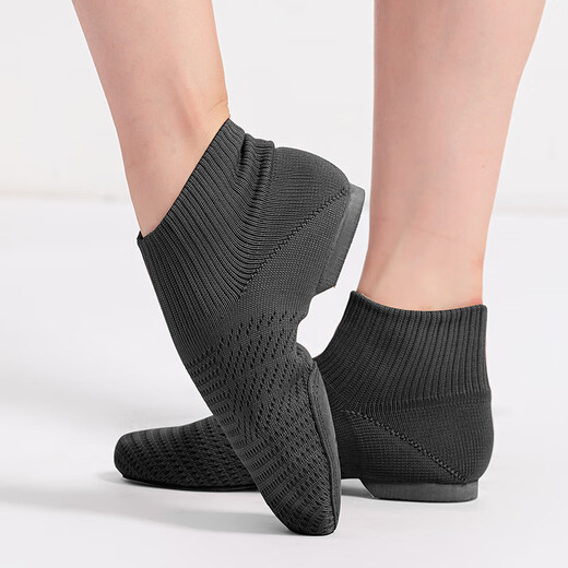Sansha Jazz Dance Shoes Flying Textile Modern Dance Shoes Low Heel Teacher Shoes Yoga Practicing Shoes Black 40