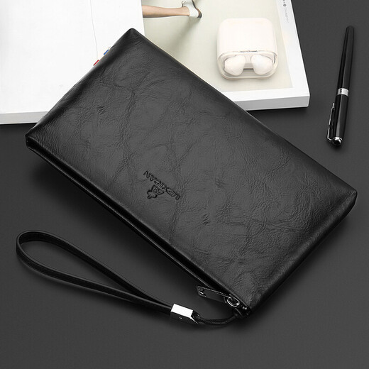 Vogelscheuche Herren Handtasche große Kapazität Kupplungsbeutel Mehrfachkartenumschlagbeutel Zipper Handgrabung Tasche Hand Clip Wallet Geburtstagsgeschenk