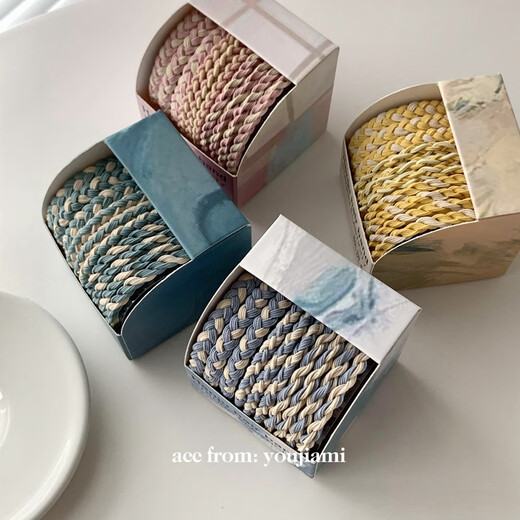 BARY REEF Sweet and Versatile Twist Braided Hair Rope for Girls Candy Hair Band Basic Hair Band Headband for Women with Rubber Bands to Tie Hair Bing Ruoyu Braided Style One Box