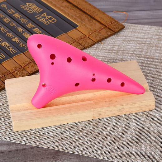 HAMDUN Ocarina 12-hole AC resin pink plastic wind instrument alto C key beginner entry teaching instrument plastic bakelite school-specific flute