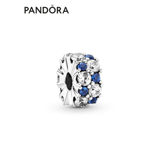 PANDORA sparkling star blue silicone clip blue 925 silver ocean fashion diy beaded birthday gift for girlfriend star blue clip one size
