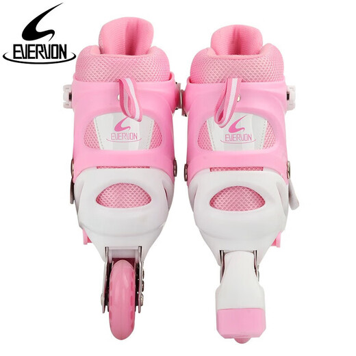 Evervon Roller Skates Children's Roller Skates für Jungen- und Mädchen-Rollschuhe KJ-337 Pink Protective Gear Helm M Größe für Größen 35-38