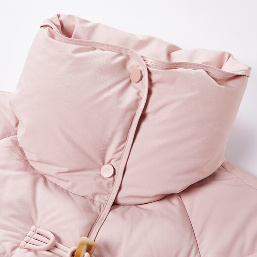 Xiangying Pink Horn Button Down Jacket Women's Short 2025 Winter New New Chinese Style White Duck Down Stand Collar Jacket Pink S