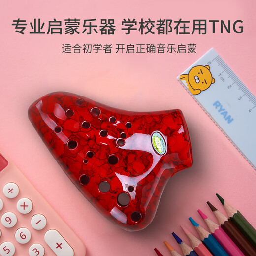 台湾TNG陶笛 三管AC塑胶陶笛 三管中音C调塑料陶笛配教材 红色