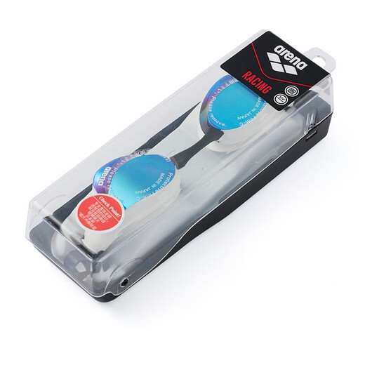 Arena swimming goggles imported professional competition high-definition anti-fog waterproof coating swimming goggles for men and women, blue and white coating, imported with mirror box