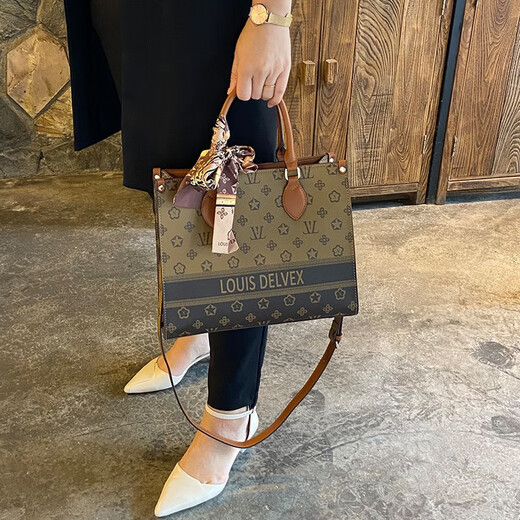 IT MANCLACYK light luxury bag women 2025 European and American big brand handheld large capacity tote bag versatile printed bag Big flower AB side (large spot)