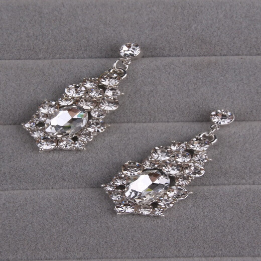 UUHOMEPARTY European and American bride necklace alloy diamond large crystal necklace earring jewelry set decoration wedding accessories jewelry trend