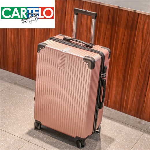 CARTELO solid color suitcase men's small lightweight password universal wheel trolley case student leather box 28-inch password box female sky blue [anti-collision corners] 20 inches