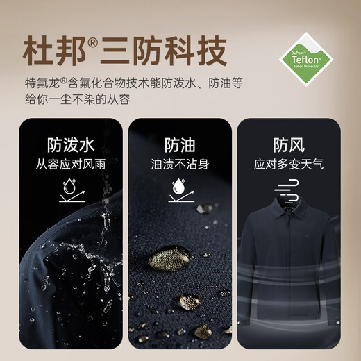 七匹狼【蛋白丝】夹克男外套行政干部公务翻领商务休闲抑菌垂顺男装茄克 701(卡其)1741-蛋白丝/三防 L 170/88A 170/88A