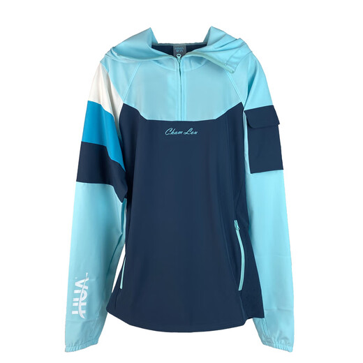 Huashi Zhanlu sun protection clothing new competitive competition clothing fishing clothing wind hoodie long-sleeved zipper type outdoor protective equipment black hat style L size