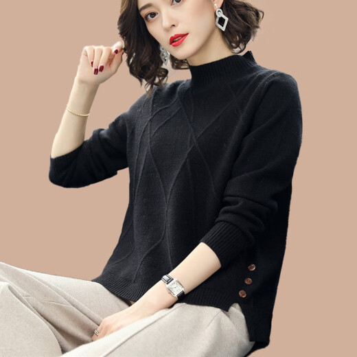 Cloud Story Spring and Autumn Knitted Sweater Women's Loose Slim Pullover Fashion Sweater Women's Top Bottoming Shirt Trendy 8054 Avocado Green XL (Recommended 120-125 Jin [Jin equals 0.5 kg])