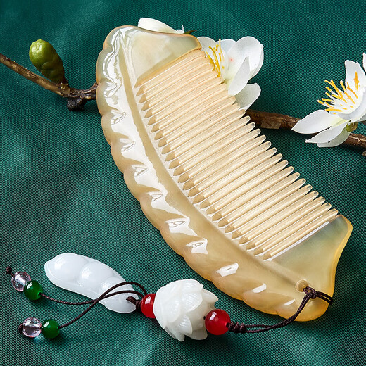 淡朴牛角梳子生日礼物送教师节女老师实用有纪念意义高端精致高档礼盒