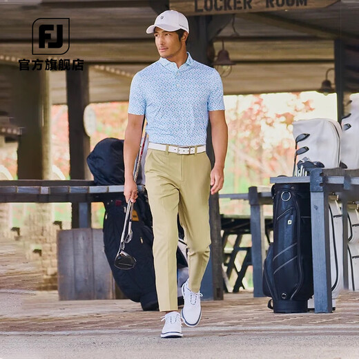 FootJoy golf shoes FJ Men's Traditions Classic Fashionable Spikeless Shoes Lightweight and Cushioned Golf Sports Shoes 57927-White and Blue [Non-spike] Size 43 = US Size 8.5