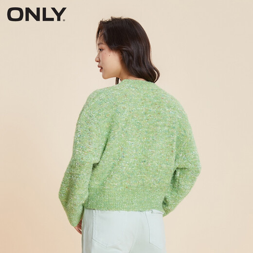ONLY夏季通勤风甜美设计感V领开衫针织衫女|12343B015 C52 井泉灰色AQUA GRAY M 165/84A