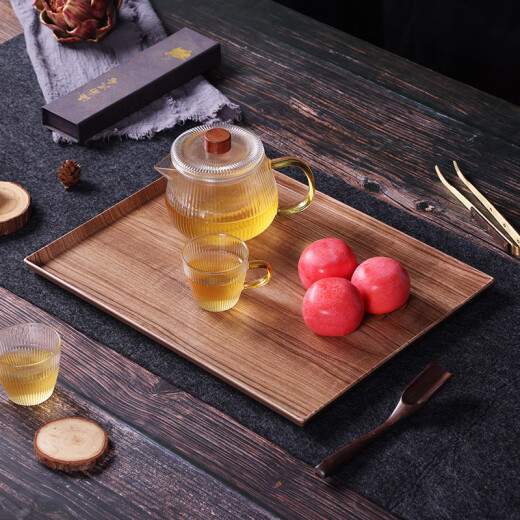 SHALL tray melamine tea set water cup tea tray dinner plate fruit plate imitation wood medium walnut grain