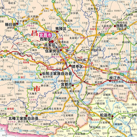 湖北地图 2025年湖北省政区交通地形图 1068*749毫米