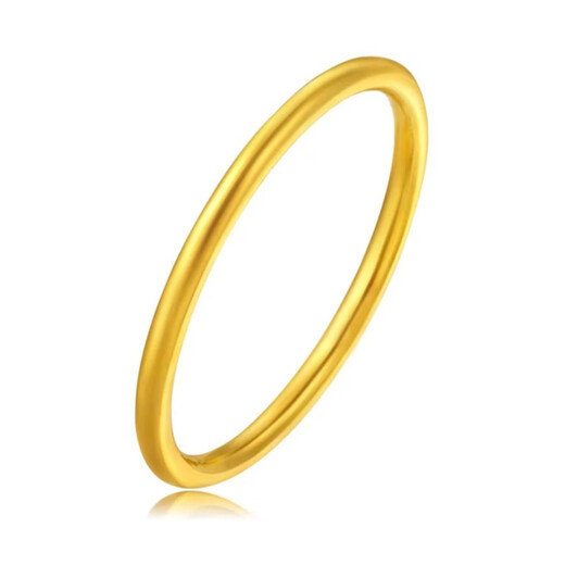 Canbei plain ring surface 18K gold ring simple gold female gold glossy solid couple ring girlfriend gift ring