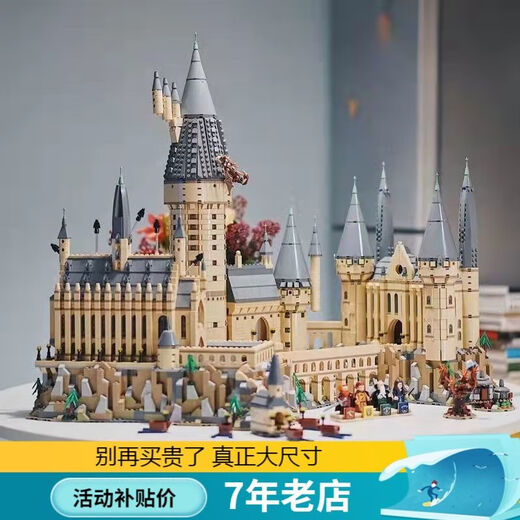 Le High Hogwarts Castle Building Blocks Magic Castle Model Architecture Boy 6-12 Puzzle-Montage-Spielzeug kleiner Schloss 3888 Partikel + 2 Figuren + Beleuchtung Countdown bis zum Ende des Subventionspreises [00:13:07]