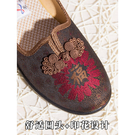 WVNE old Beijing cloth shoes for women spring and summer new style grandma shoes for old men's shoes lightweight soft sole mother shoes for old women casual women's shoes 7170-46 red 39 standard code
