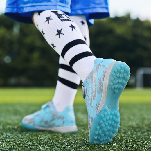 Senses zapatos de fútbol para niños sin encaje para estudiantes, hombres y mujeres, Falcon TF Broken Nails Velcro zapatillas de entrenamiento de hierba artificial 6195 Mes Color Nailas rotas 36 zapatos deportivos estándar Tamaño