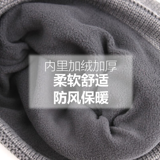 
Yunjian Senzhi hat men's winter fashion knitted hat plus velvet thickened warm wool hat trendy cold-proof hat scarf set 9738 khaki