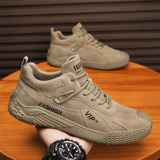 Changxiang Huili Arbeitsschuhe Männer, die lange Zeit an Baustellen arbeiten, wasserdichte, gleitungsresistente, kräftig-resistente Arbeitsschuhe Frühlings- und Sommerarbeitsschutzschuhe Männer Khaki 39