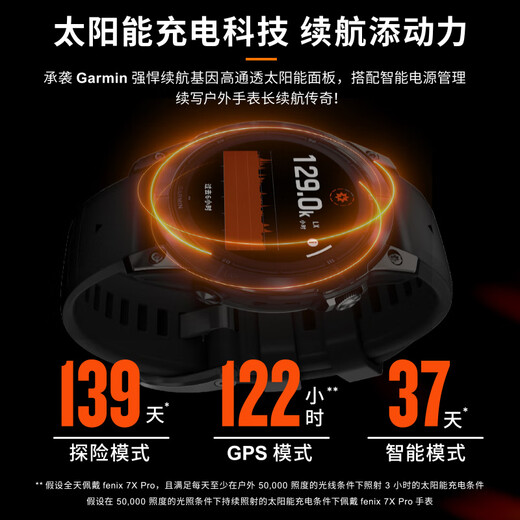 佳明（GARMIN）Fenix7 Pro太阳能蓝宝石帆板冲浪多频多星户外运动智能手表旗舰版