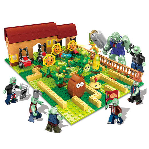 Pflanze vs. Zombie kompatible Lego -Spielzeugbausteine Spiel Blind Box Doll Assembly Jungen Puzzle Ornamente 1. Juni Kindertag Geschenk Zombie Lineup 687 Stücke /